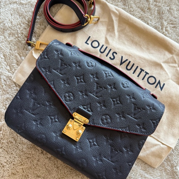 Louis Vuitton Handbags - Authentic Louis Vuitton Pochette Metis in Marine Rouge Empriente Leather. EUC